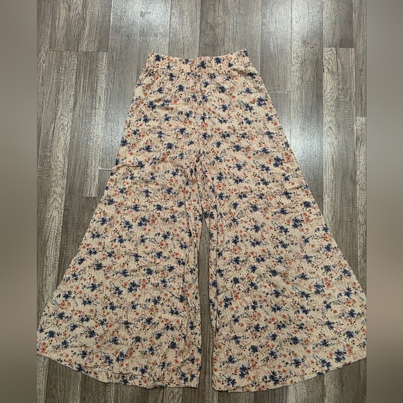 REWASH LOS ANGELES WIDE LEG FLORAL PANTS cullotes Shabby Chic Boho Spell Y2k M - Picture 1 of 12